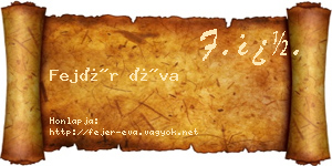 Fejér Éva névjegykártya
