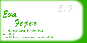 eva fejer business card